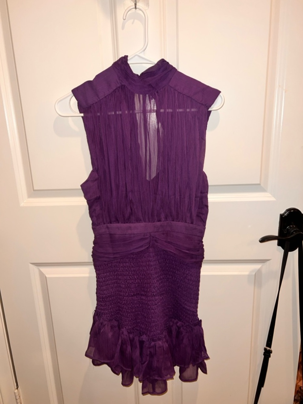 Olivaceous NWT Purple mock neck ruffle dress